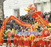 Red Dragon Dance Equipment Complete Set for Ten People