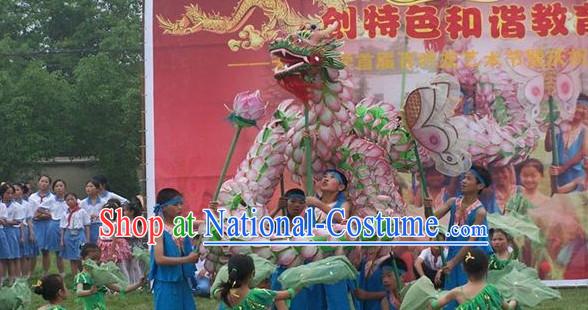 Handmade Lotus Dragon Dance Equipment for 8 Elementary School Students