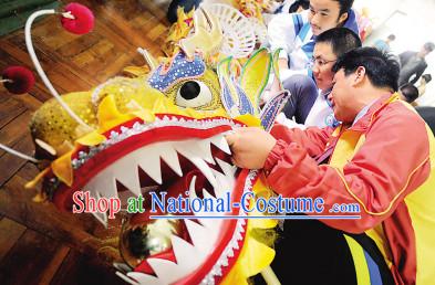 Beautiful Dragon Head with Red Flower for Display or Play