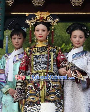 Ancient Chinese Empress Costumes and Hair Jewelry Complete Set