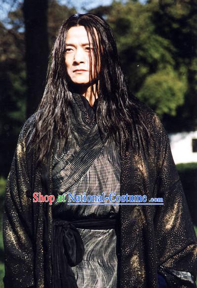 Ancient Chinese Black Knight Clothing Complete Set for Men