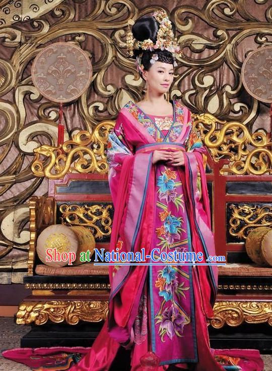 Ancient Chinese Empress Costumes and Hair Accessories Complete Set