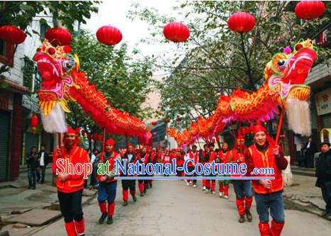 Chongqing Province Red Dragon Dancing Equipments Complete Set