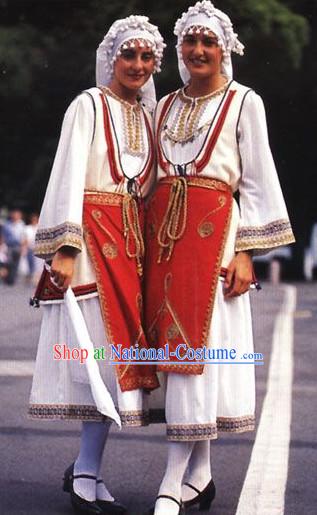 Traditional Greek Costumes and Hat for Women