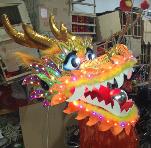 LED Lights Dragon Head Props for Celebration and Competition