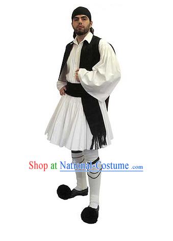 Greek Men Costumes and Hat Complete Set