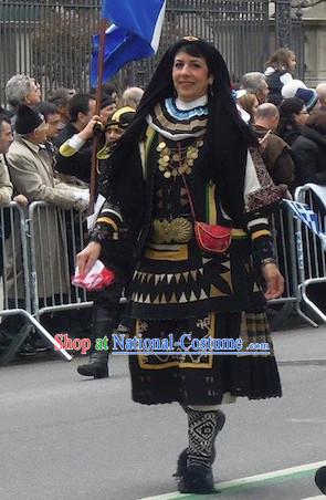 Womens Traditonal Greek National Costumes Complete Set