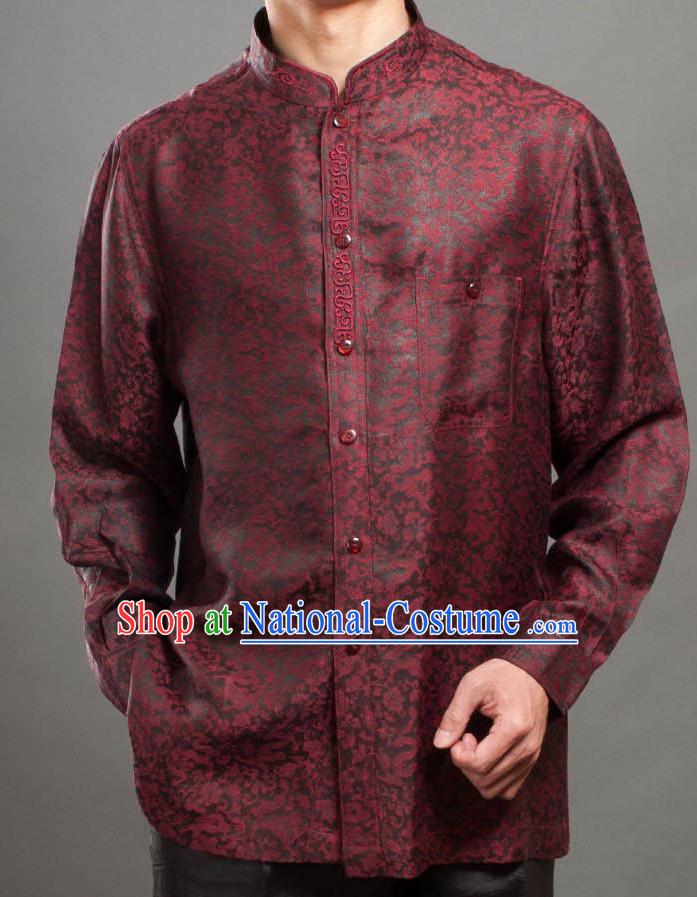 Supreme Deep Red Silk Traditional Dragon Blouse