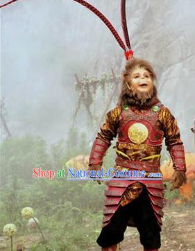 Monkey King Sun Wukong Costumes and Headpieces Complete Set