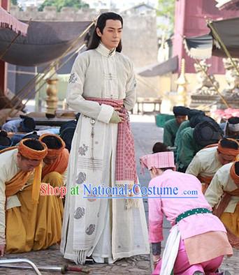 Classic Chinese White Hanfu Clothes for Men