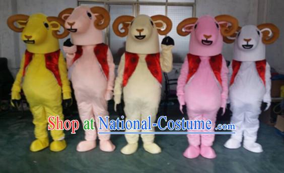 Chinese New Year Happy Sheep Mascot Costumes Complete Set