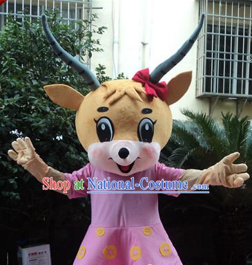 Chinese New Year Laughing Sheep Mascot Costumes Complete Set