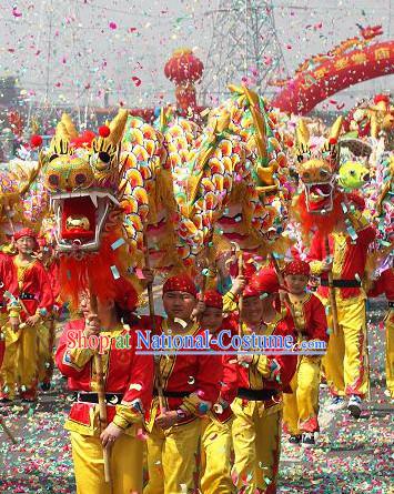 Chinese New Year Dragon Costume Complete Set for Six Children