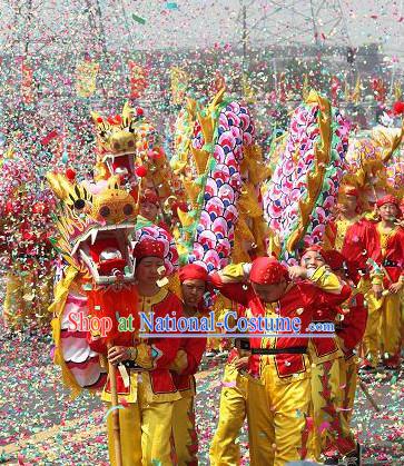 Chinese New Year Dragon Parade Costume Complete Set for Eight Children