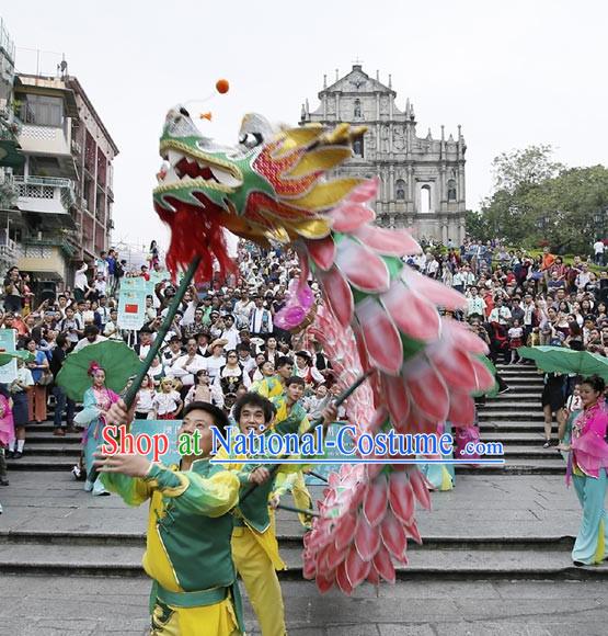 Shanghai Handmade Lotus Flower Dragon Dance Equipment Complete Set