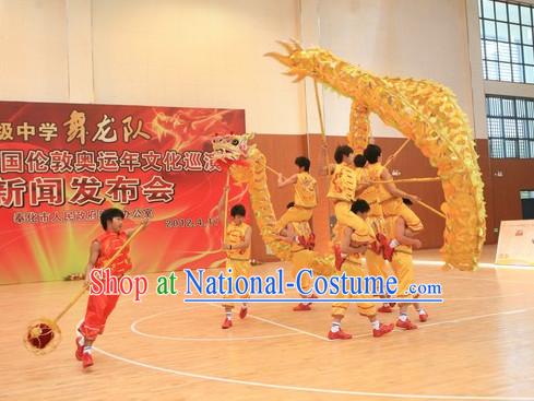 Lightweight Shinning Gold Handmade Dragon Dance Equipment Complete Set for Middle School Teenagers