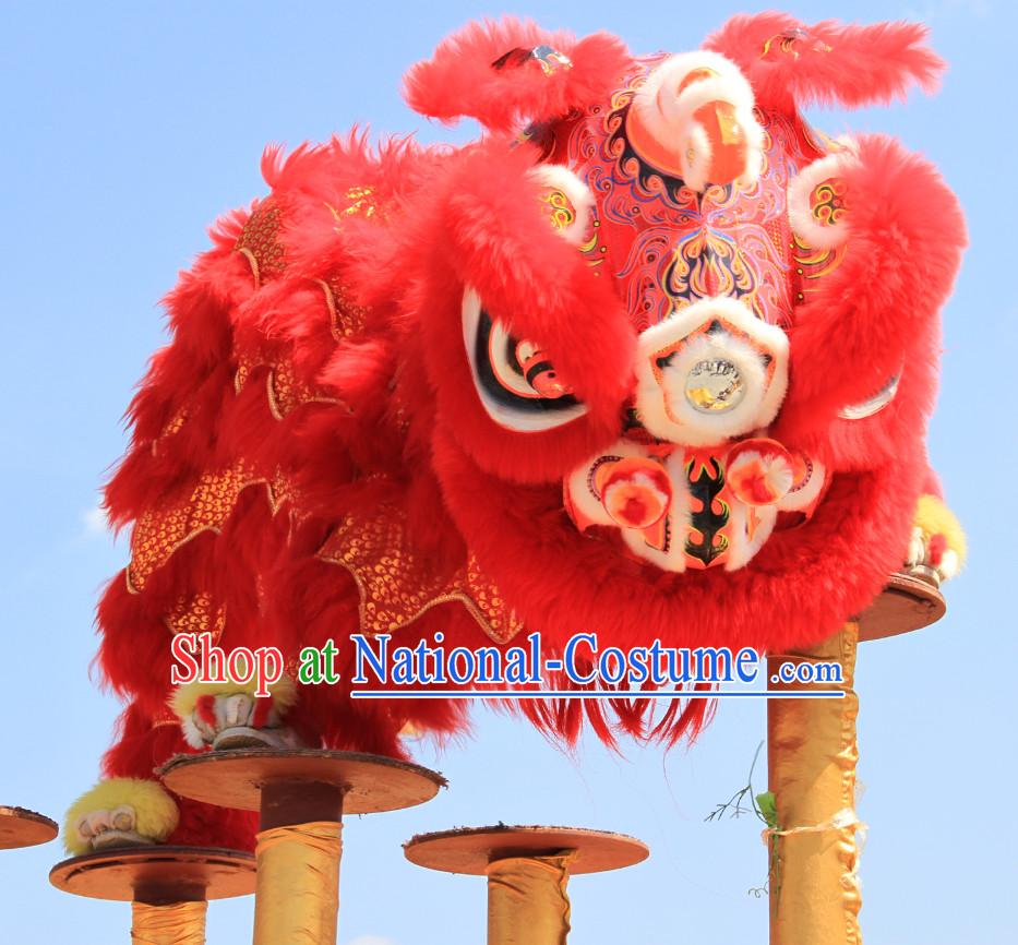 Top Red Southern Fo Shan Lion Dance Equipments Complete Set