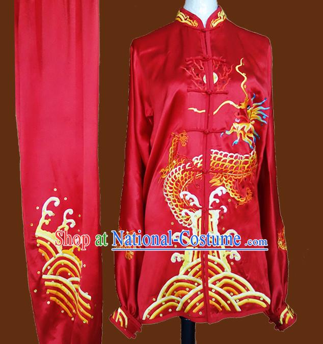 Professional Kung Fu Competition Dragon Embroidery Outfit