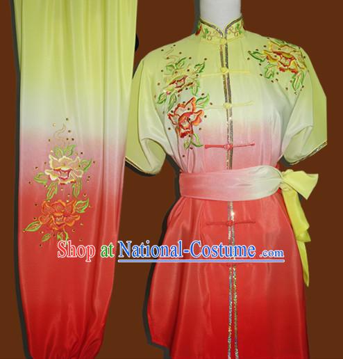 Color Transition Professional Kung Fu Competition Silk Outfit