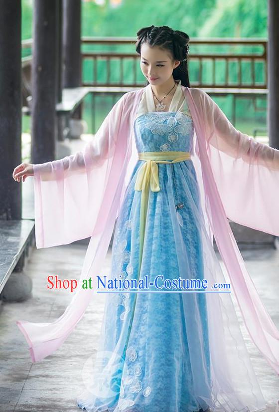 China Ancient Fairy Halloween Costume Complete Set for Women