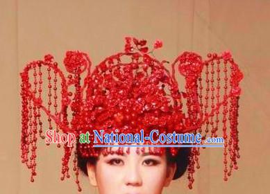 Ancient Chinese Red Wedding Headpieces