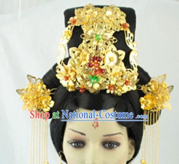 Ancient Chinese Empress Black Wigs and Headpieces