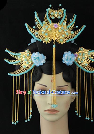 Ancient Chinese Lady Black Long Wigs and Hairpieces