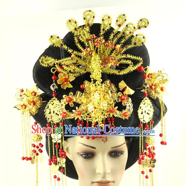 Ancient Chinese Queen Black Wigs and Hairpieces