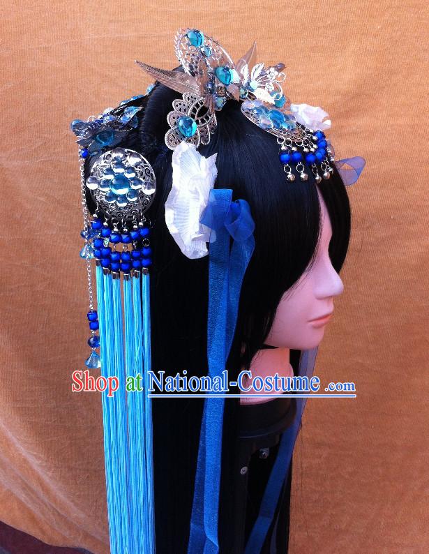 Chinese Fairy Legend Queen Princess Emperor Cosplay Long Wigs and Hair Accessories