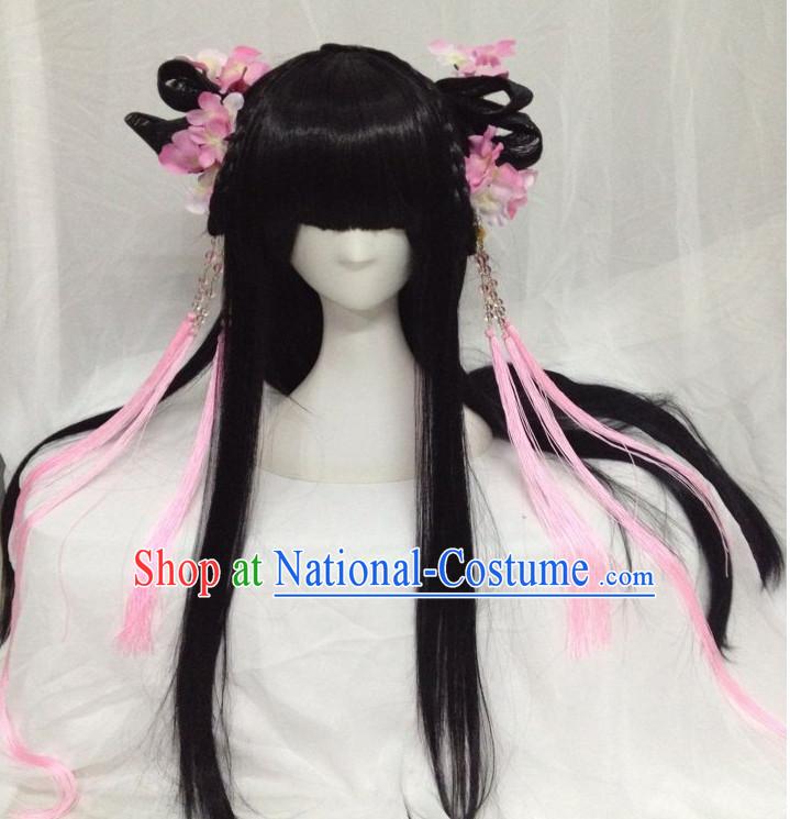 Chinese Fairy Legend Queen Princess Emperor Cosplay Long Wigs and Hair Accessories Jewelry