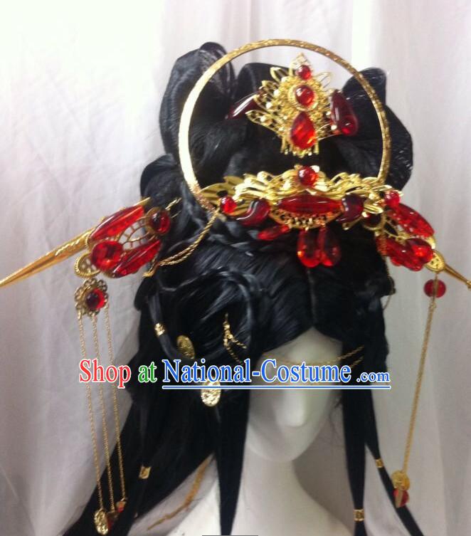 Chinese Classic Wedding Black Wigs and Hairpieces