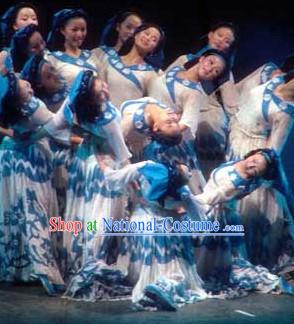 Chinese Folk Fan Dance Costumes