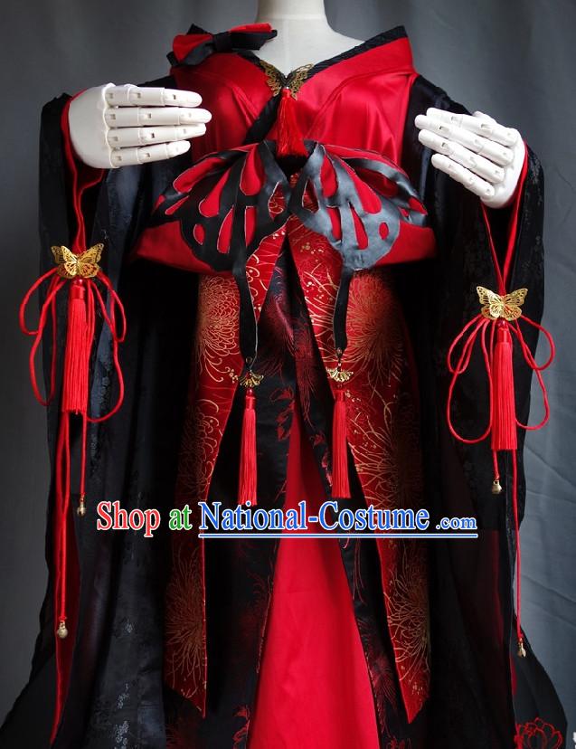 Japanese Geisha Halloween Costumes Fairy Empress Queen Princess Costume Complete Set