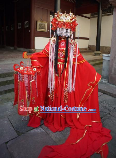 Ancient Chinese Wedding Dresses and Hat for Women