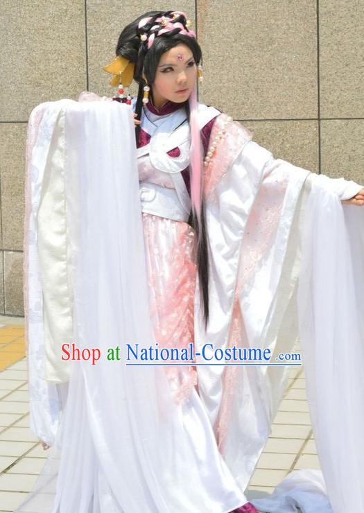 Ancient Chinese Fairy Halloween Costumes and Headwear Complete Set for Women