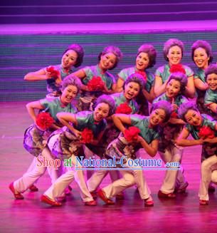 Chinese Folk Grandmother Dance Costumes