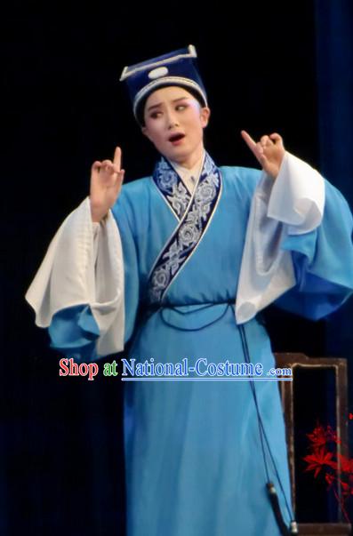 Chinese Opera Peking Opera Cantonese Opera Young Scholar Costumes and Hat Complete Set