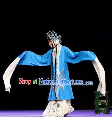 Chinese Opera Peking Opera Cantonese Opera Ancient Chinese Hua Dan Long Sleeves Costumes and Headwear Complete Set