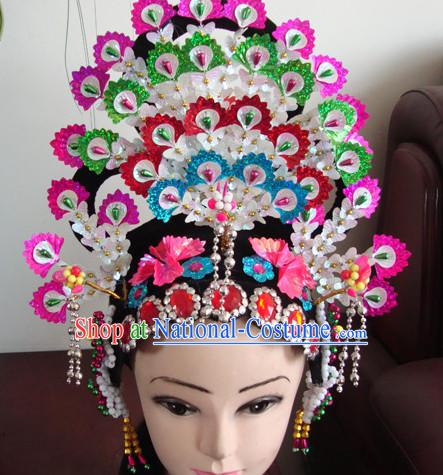 Handmade Ancient Chinese Hairstyles Opera Phoenix Crown Hat Feng Guan