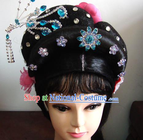 Handmade Chinese Huangmei Opera Hairstyles Fascinators Fascinator Wholesale Jewelry Hair Pieces and Wigs