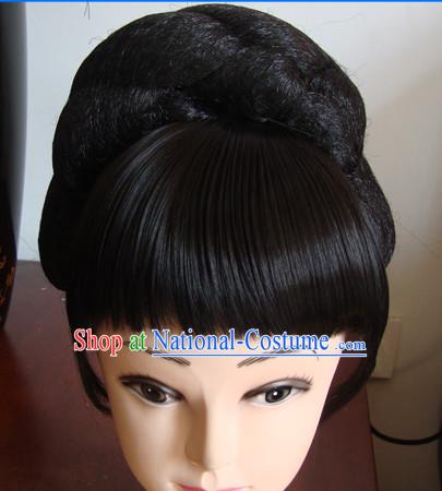 Chinese Stage Theatrical Performances Li Yugang Black Long Wigs