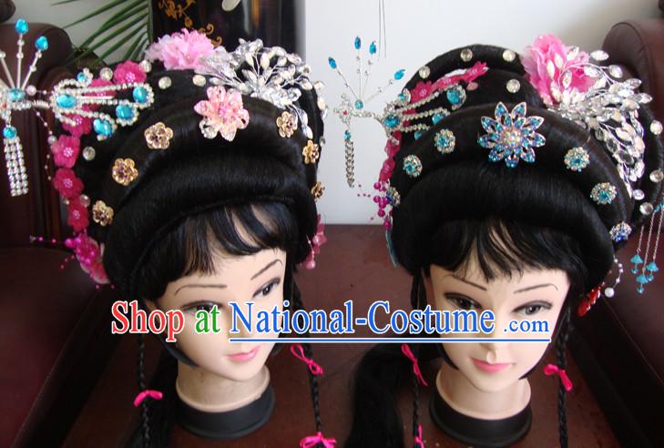 Chinese Opera Peking Opera Cantonese Opera Hairstyles Fascinators Fascinator Wholesale Jewelry Hair Pieces and Black Wigs