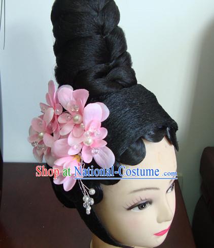 Ancient Chinese Peking Opera Hua Tan Hairstyles Long Black Wigs  Fascinators Fascinator Wholesale Jewelry Hair Pieces