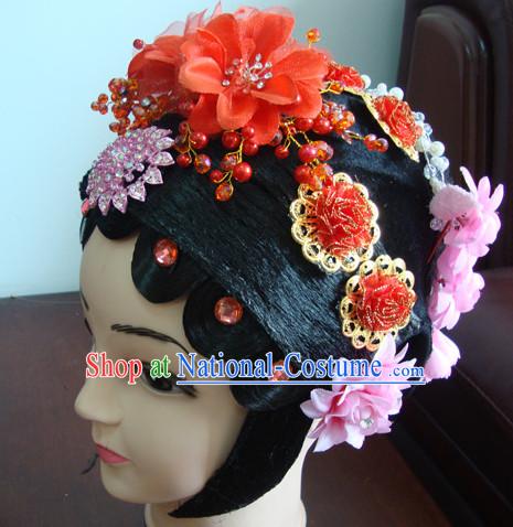 Chinese Opera Peking Opera Cantonese Opera Hairstyles Fascinators Fascinator Wholesale Jewelry Hair Pieces and Black Wigs