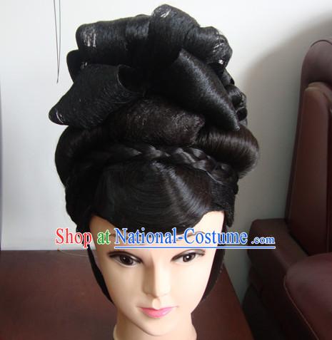 China Stage Performance Li Yugang Hairstyles Long Black Wigs