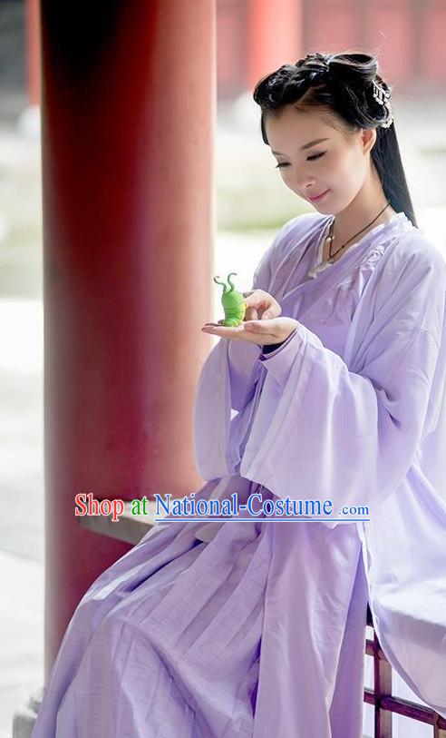 Chinese Ancient Purple Female Costumes Garment