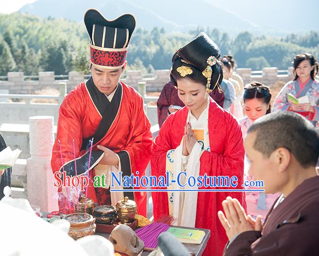 Chinese Ancient Hanfu Wedding Headwear and Hats for Brides and Bridegroom