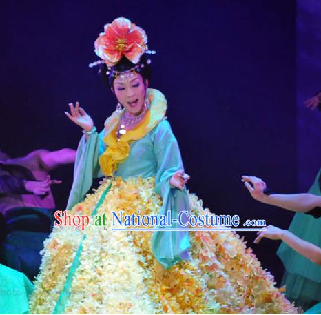 Chinese Ancient Flower Empress Costumes online Designer Halloween Costume Wedding Gowns Dance Costumes Cosplay