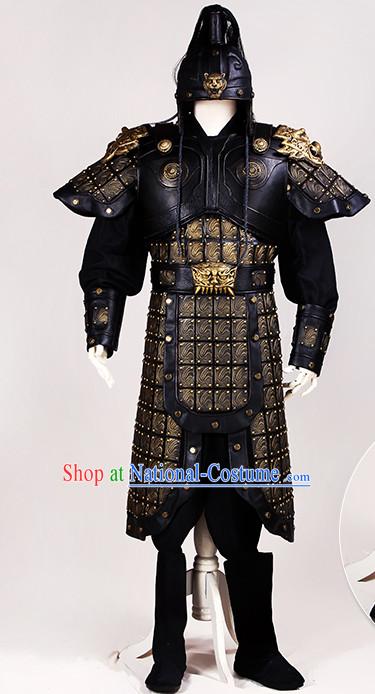 Ancient Chinese General Armor Costumes and Helmet Complete Set