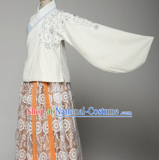 Chinese Traditional Hanfu Clothing Complete Set for Women